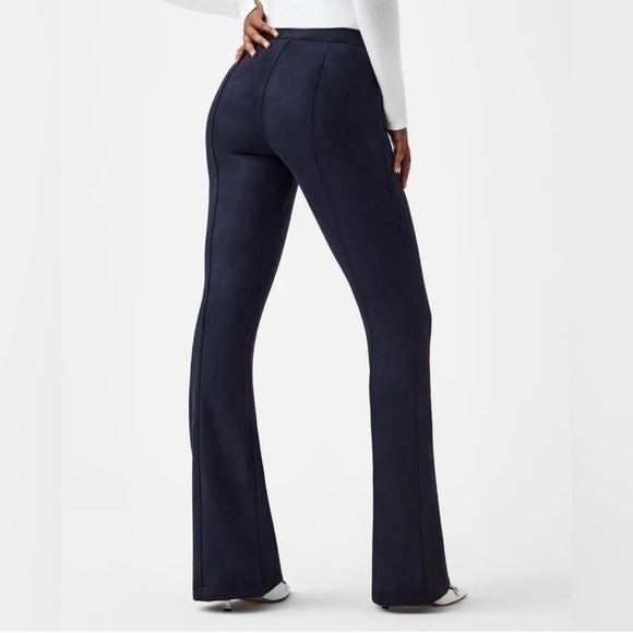 Spanx Faux Suede Flare Pant Classic Navy Size XS Tall Women - Picture 2 of 12